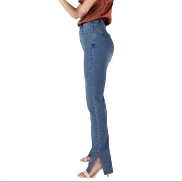 Kittenish Straight Leg Split Side Hems High Waist Jeans Small - Picture 2 of 13